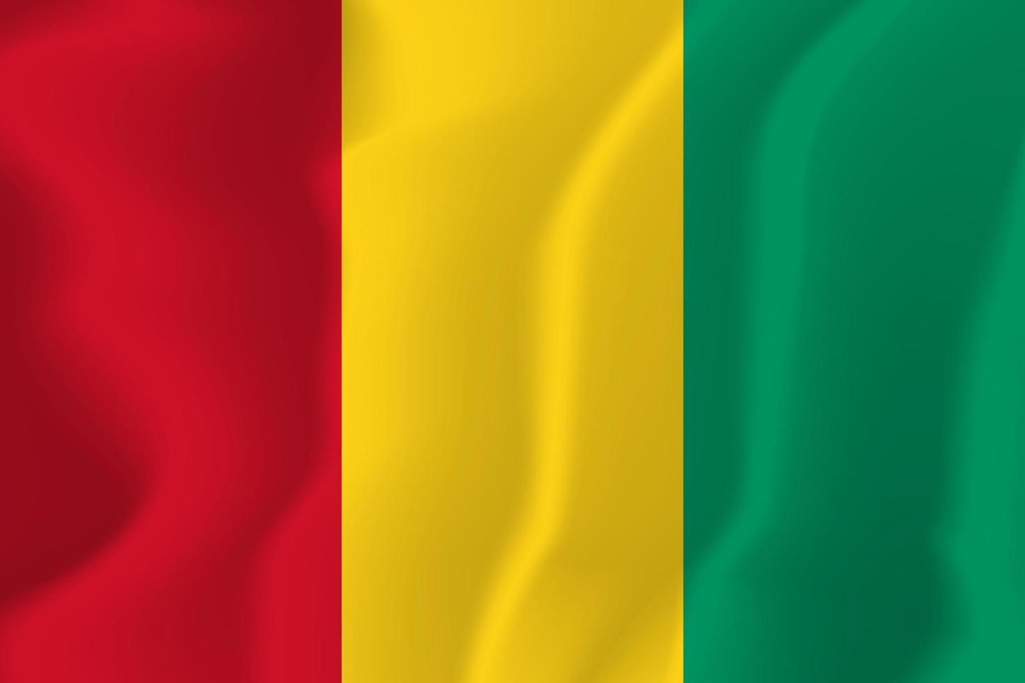 Guinea National Flag Waving Background Illustration vector