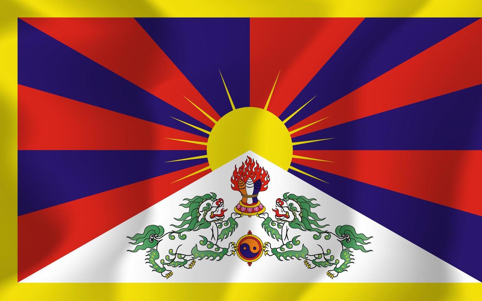 Tibet National Flag Waving Background Illustration vector