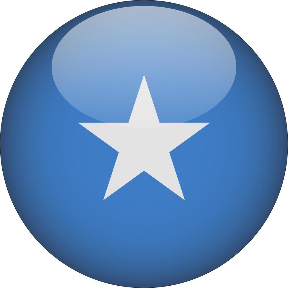 Somalia 3D Rounded National Flag Button Icon vector