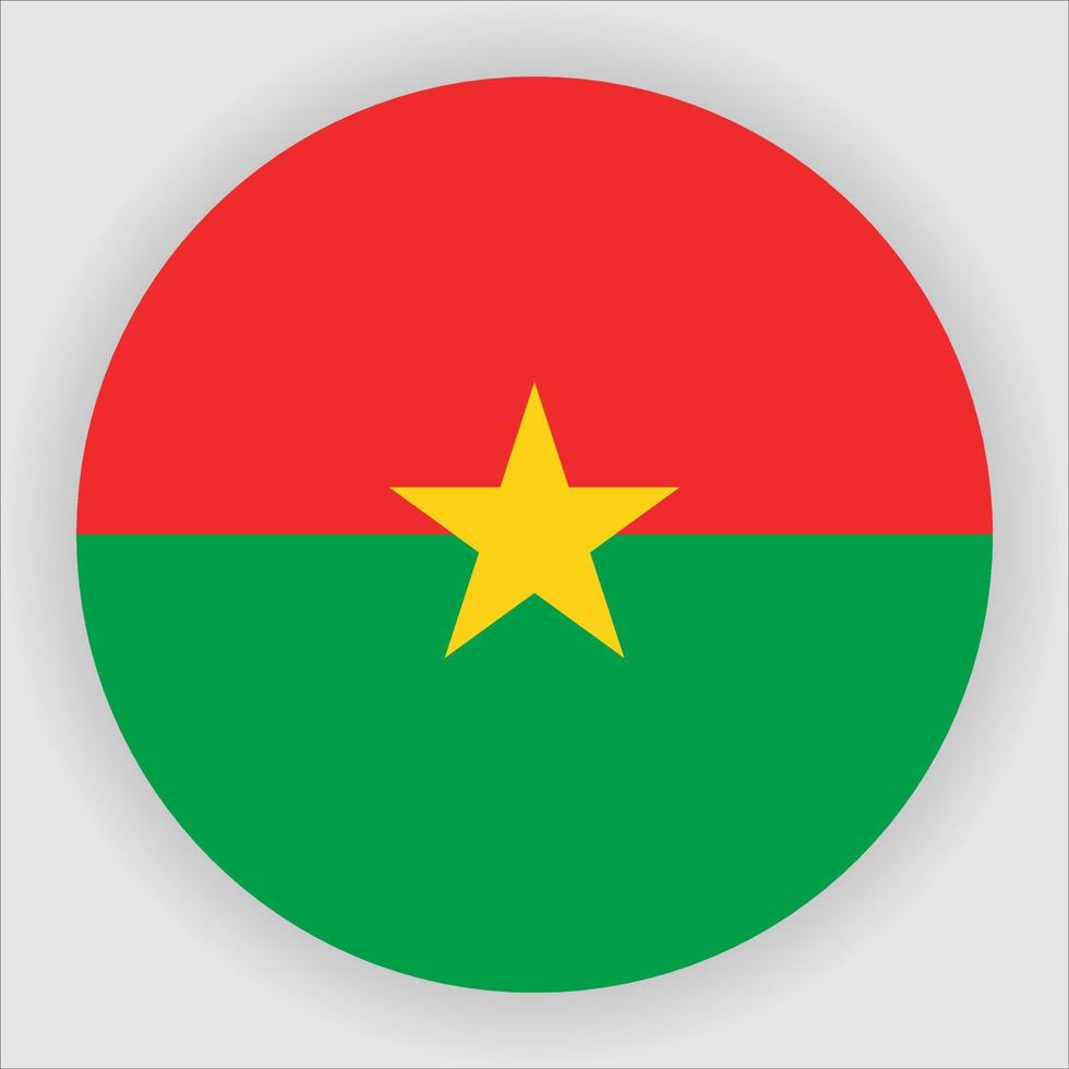 vector de icono de bandera nacional redondeada plana de burkina faso