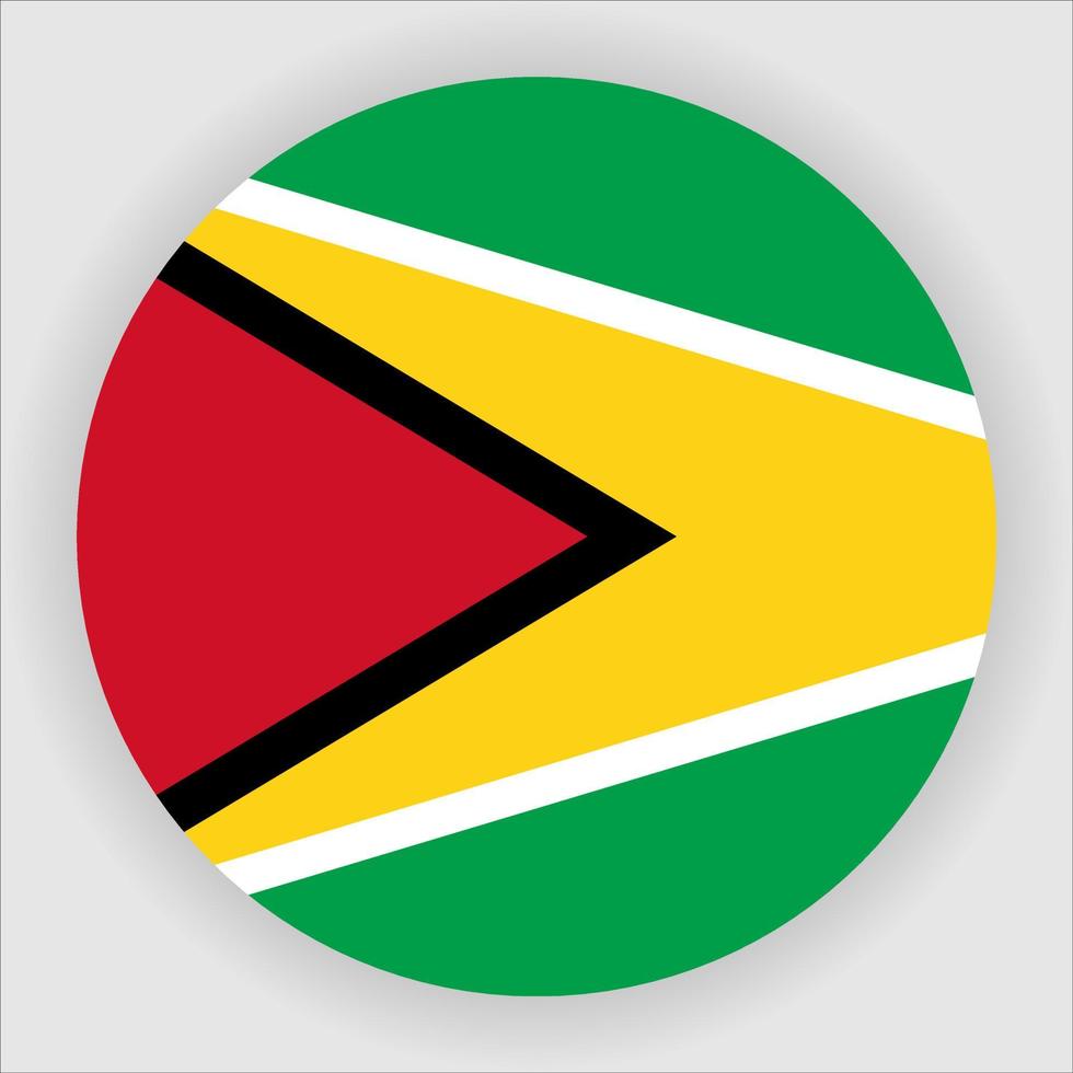 Guyana Flat Rounded National Flag Icon Vector