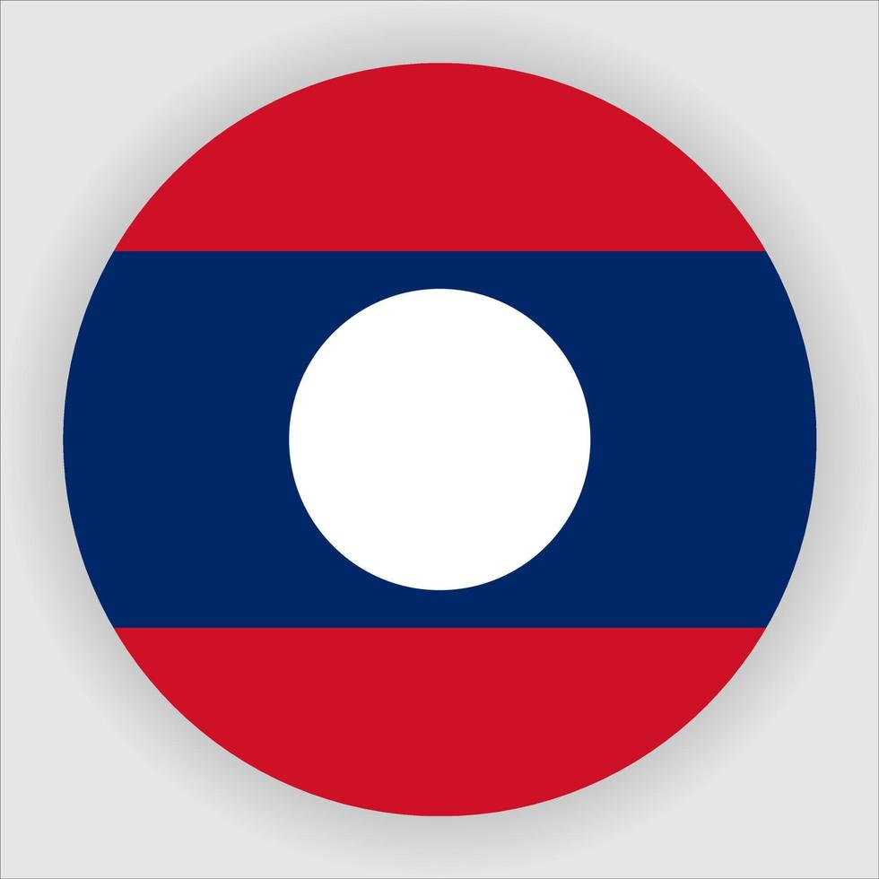 Laos Flat Rounded National Flag Icon Vector