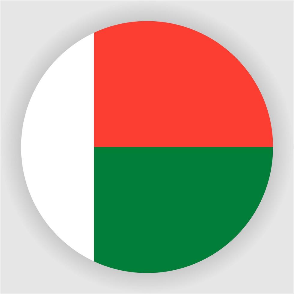 Madagascar Flat Rounded National Flag Icon Vector