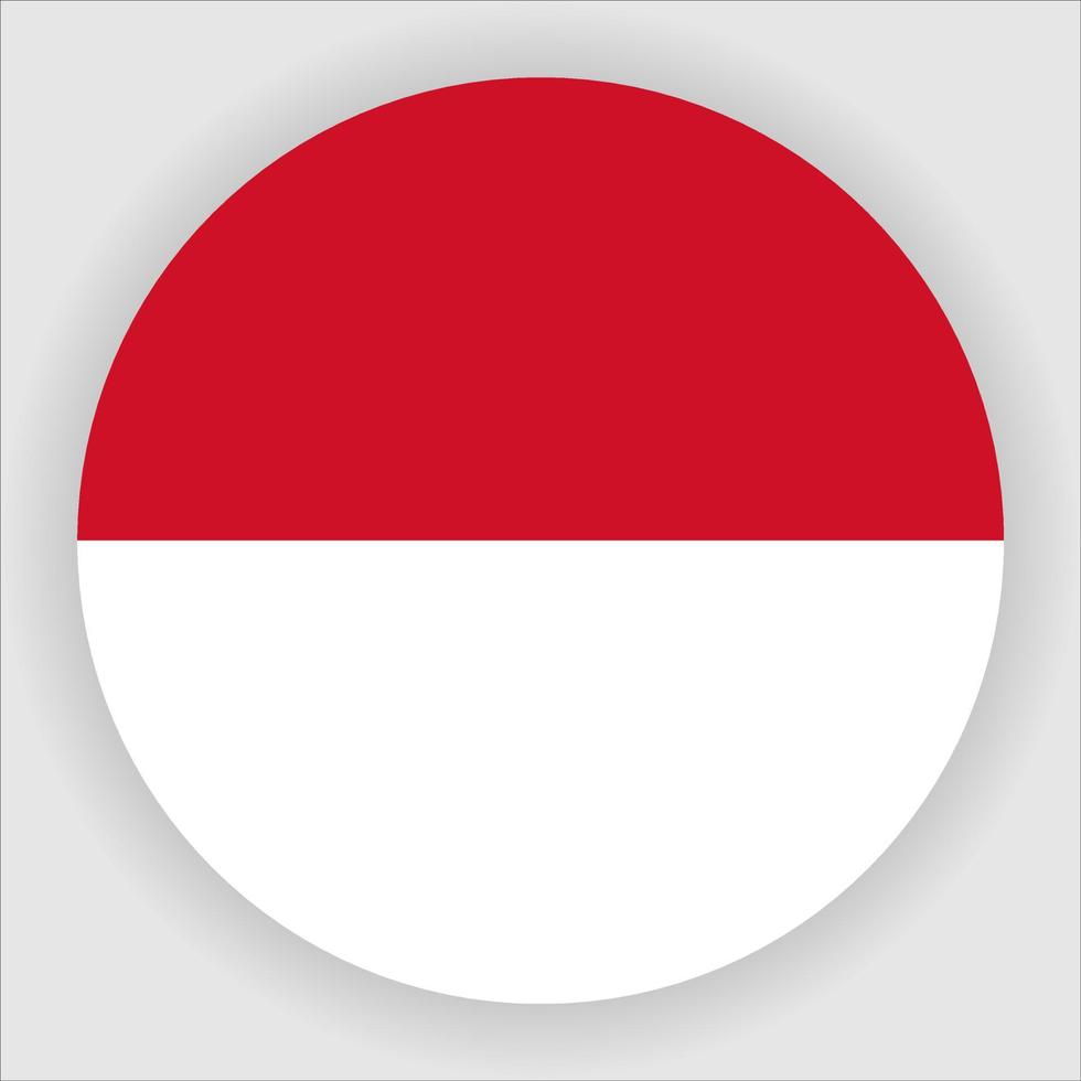 Monaco Flat Rounded National Flag Icon Vector