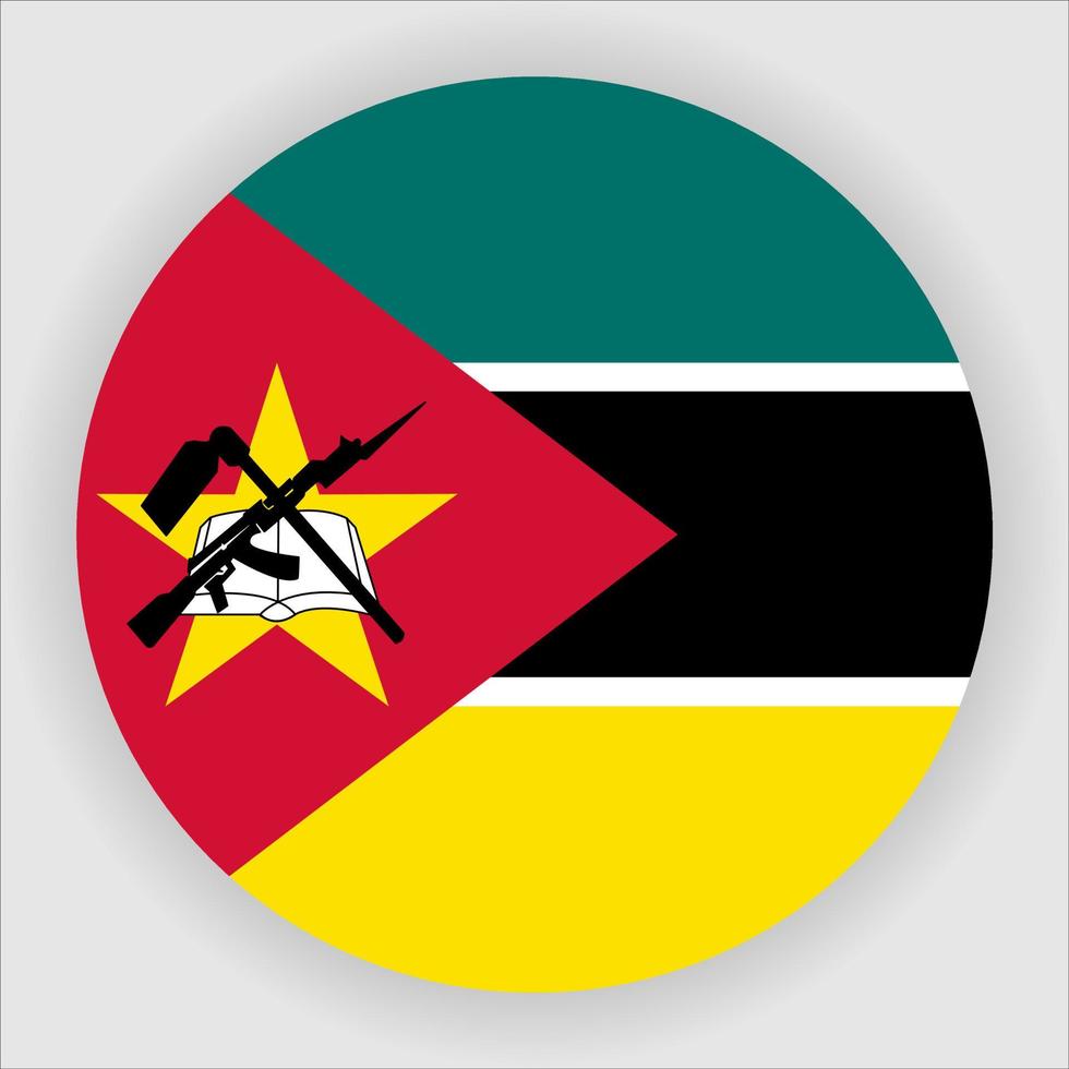 vector de icono de bandera nacional redondeada plana de mozambique