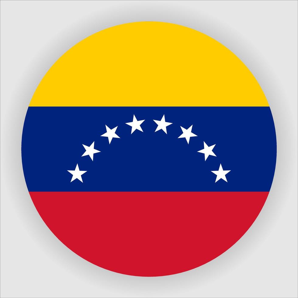 venezuela, plano, redondeado, bandera nacional, icono, vector