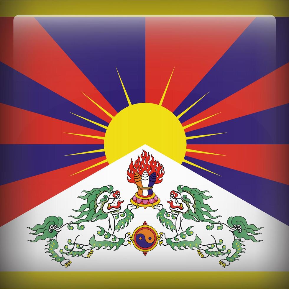 Tibet Square National Flag vector