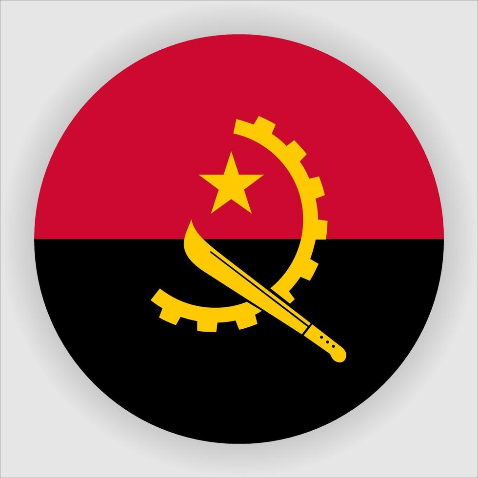 Angola Flat Rounded National Flag Icon Vector