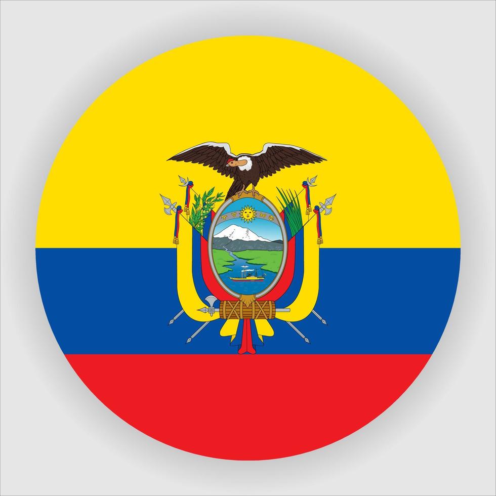 vector de icono de bandera nacional redondeada plana de ecuador