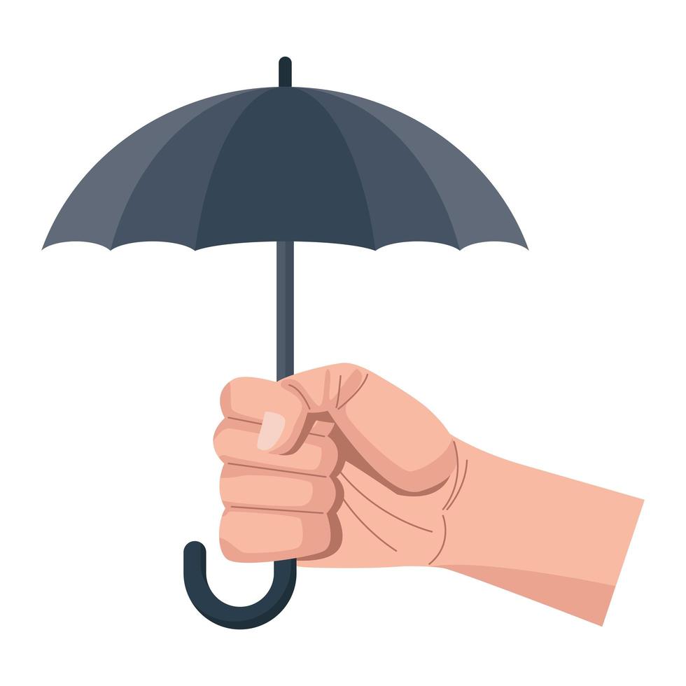 hand with umbrella vector