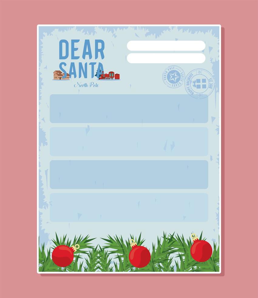 christmas santa letter vector