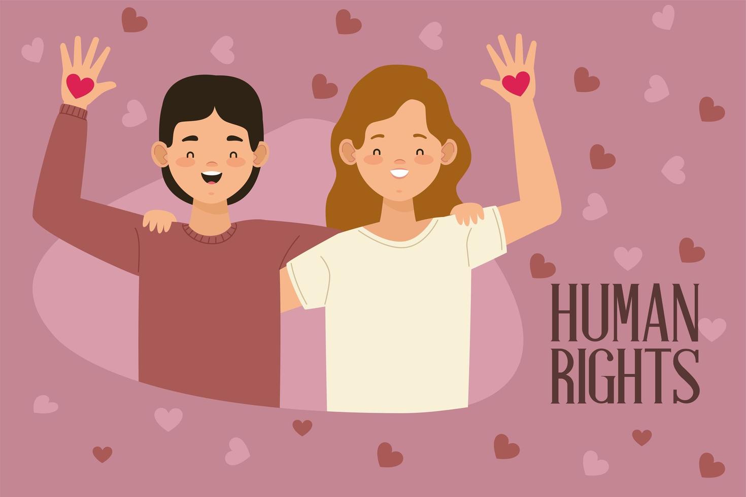 pareja de activistas de derechos humanos vector