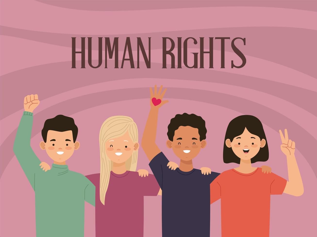 human rights activists group vector