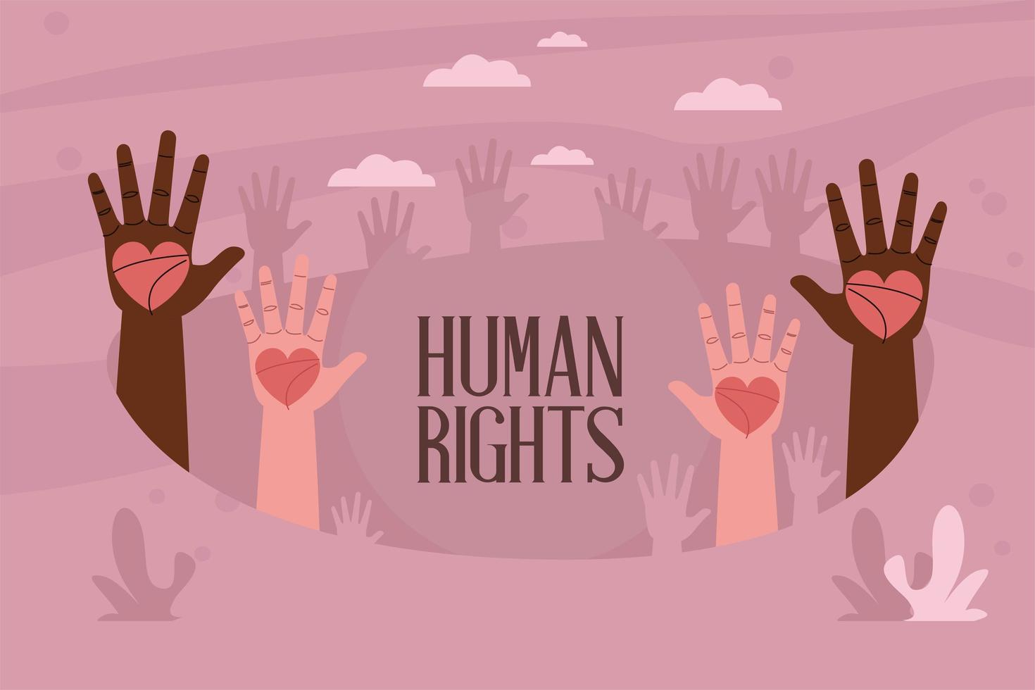 human rights hands up vector