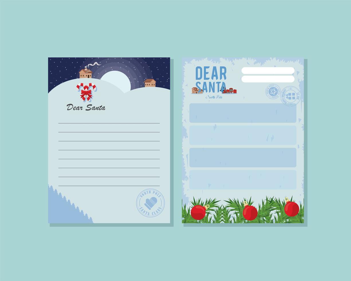 dear santa letters vector