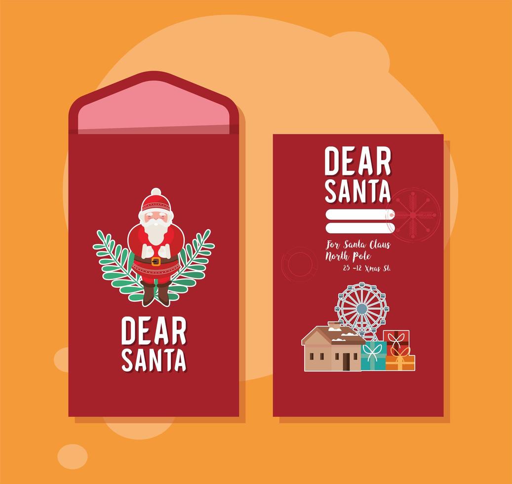 red santa letter vector