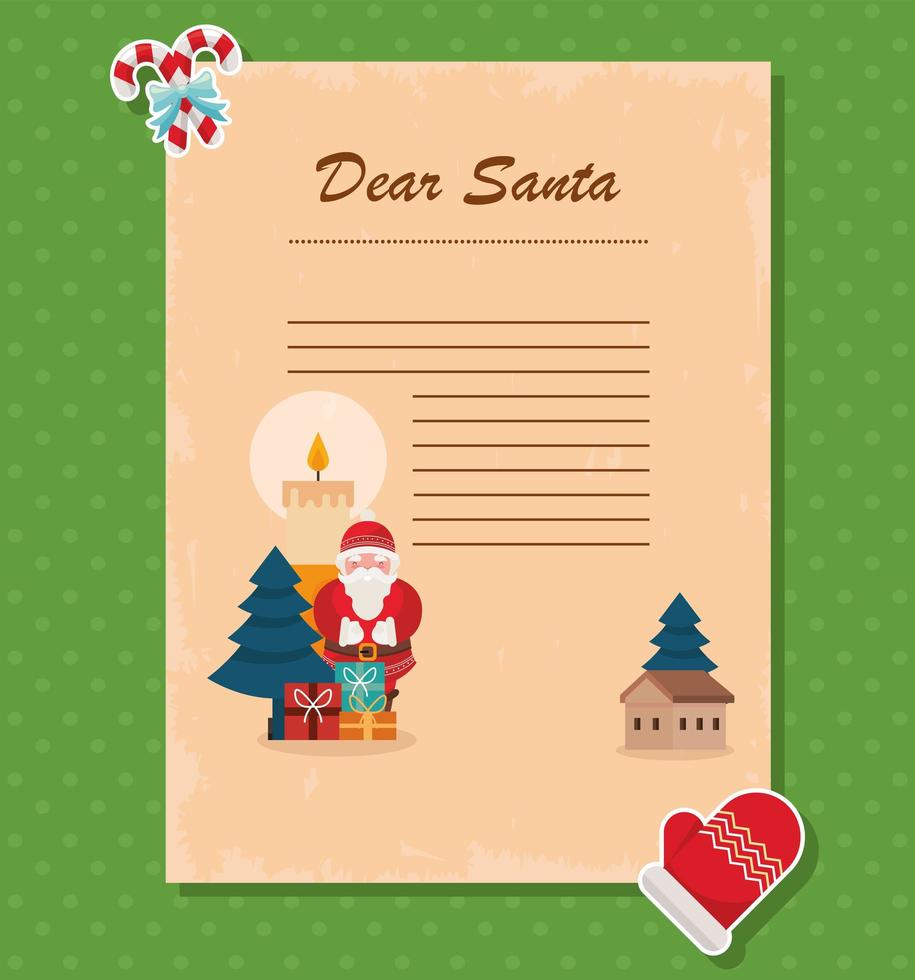 dear santa letter template vector