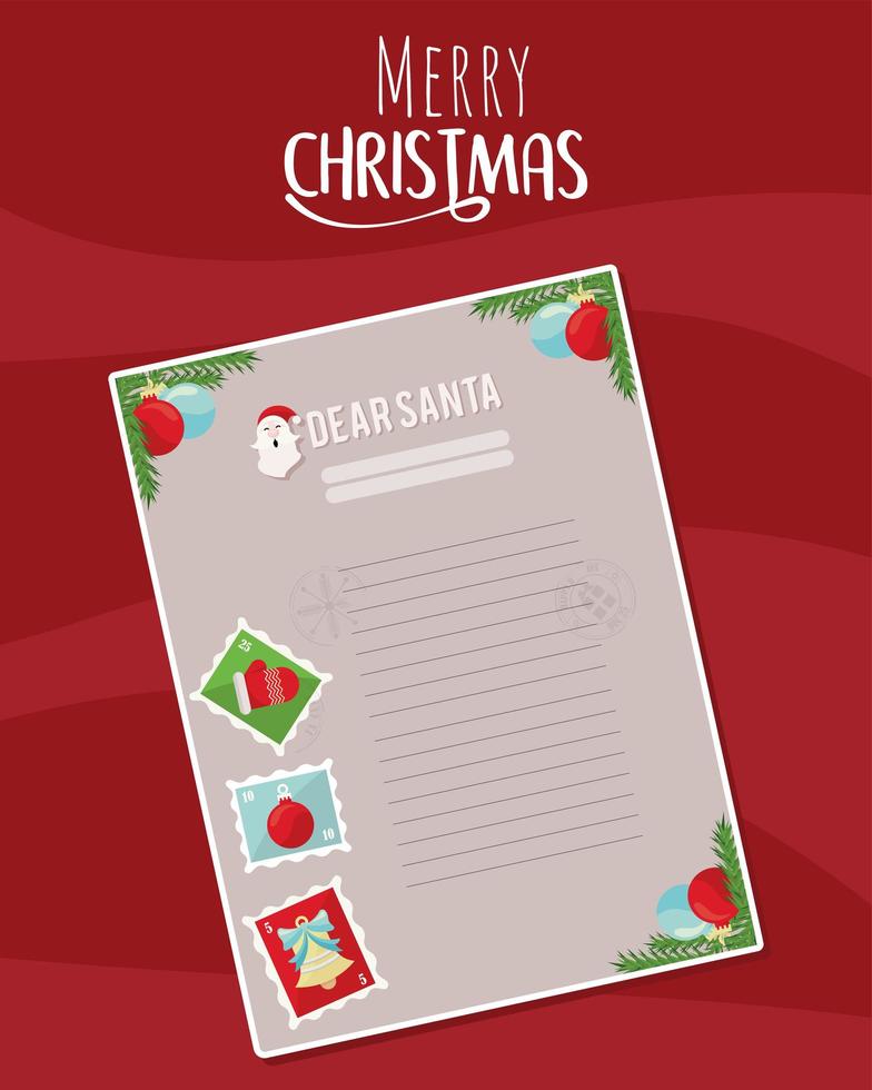 merry christmas postcard vector
