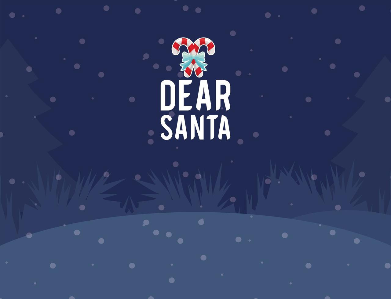 dear santa and canes vector