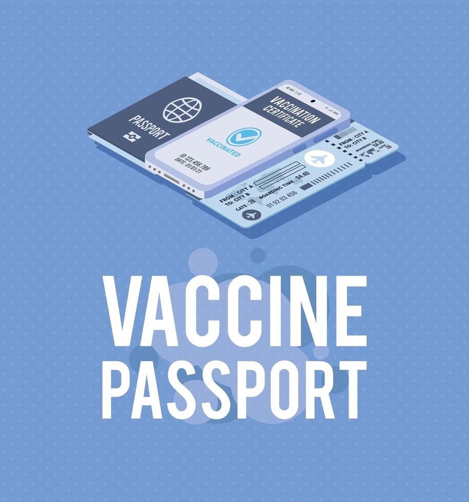 vaccine passport and ticket vector