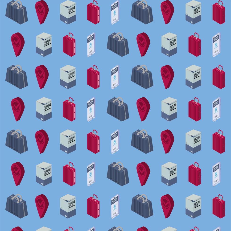 vaccine covid19 isometric pattern vector
