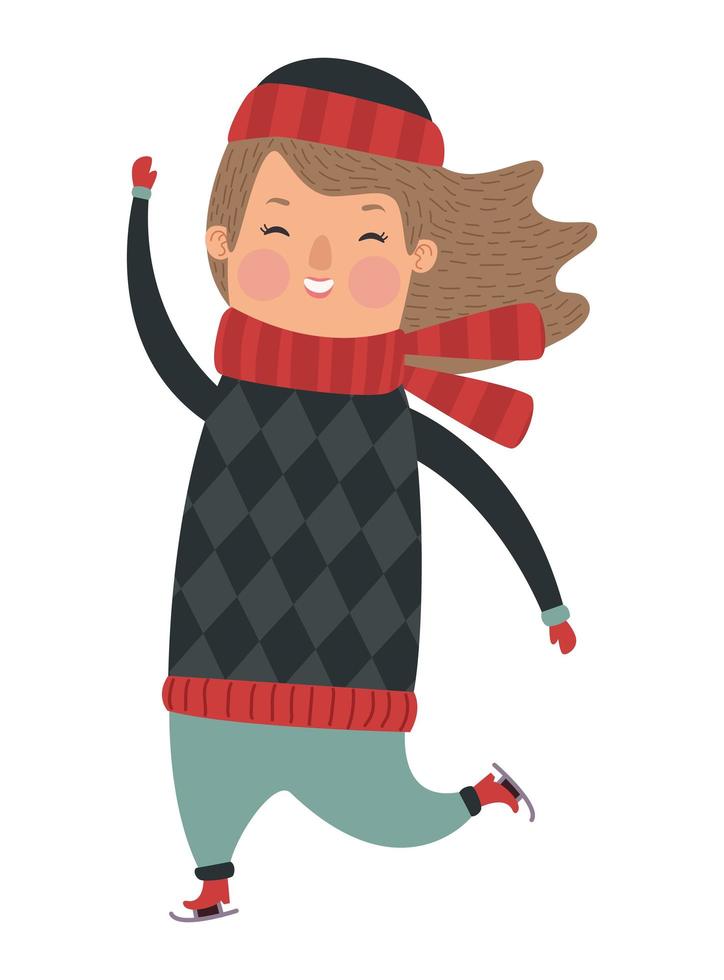 girl wearing winter clothes vector