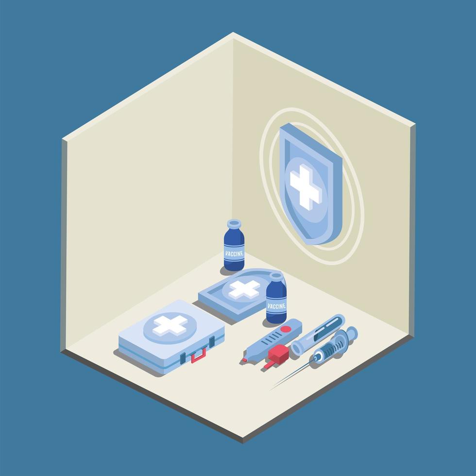 covid19 vaccine icons vector