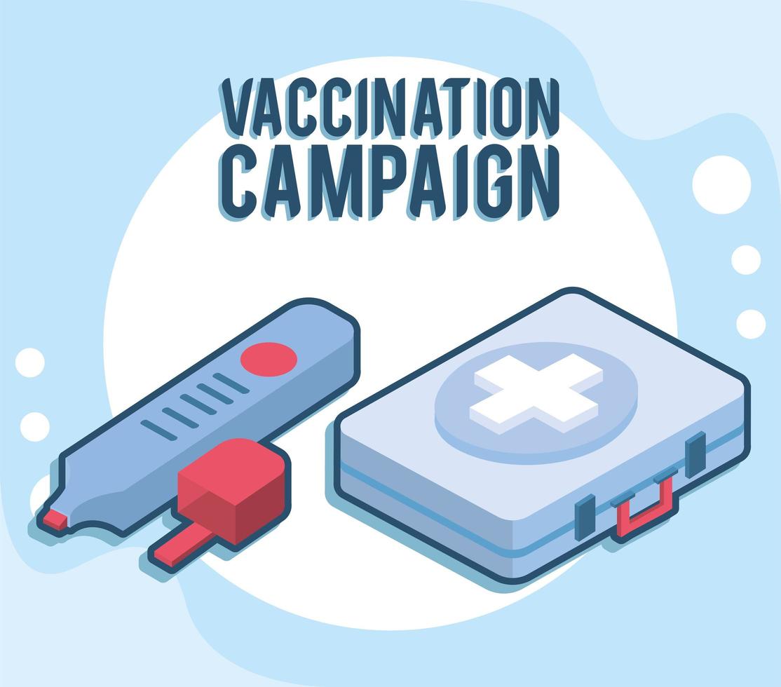 vaccination campaign icons vector
