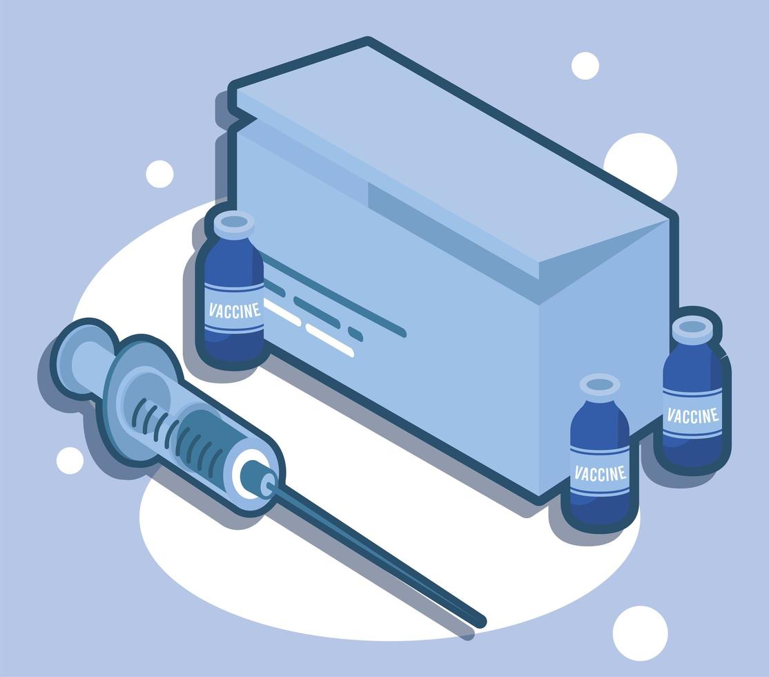 covid19 vaccine syringe vector