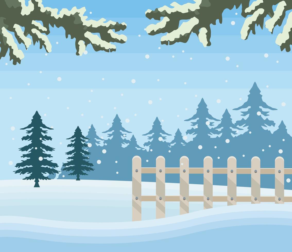 snowscape winter season vector