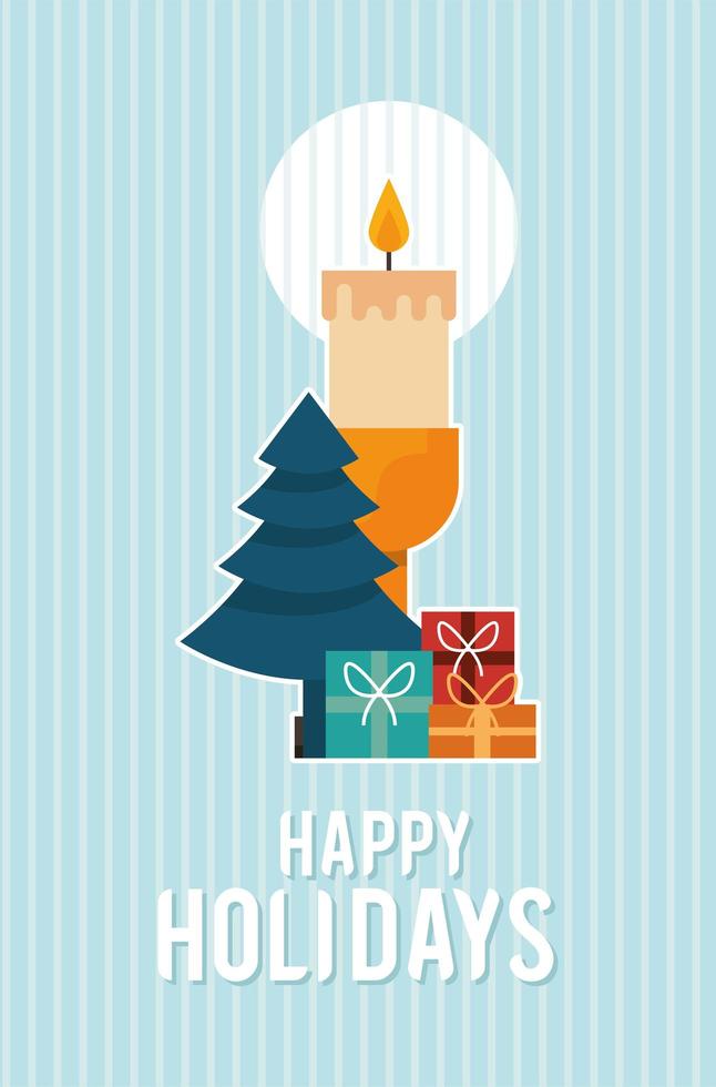 christmas tree and gifts vector