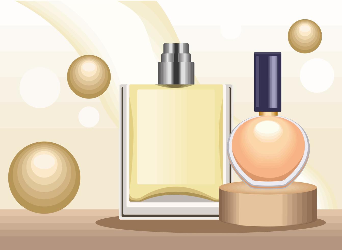 perfumes amarillos y naranjas vector