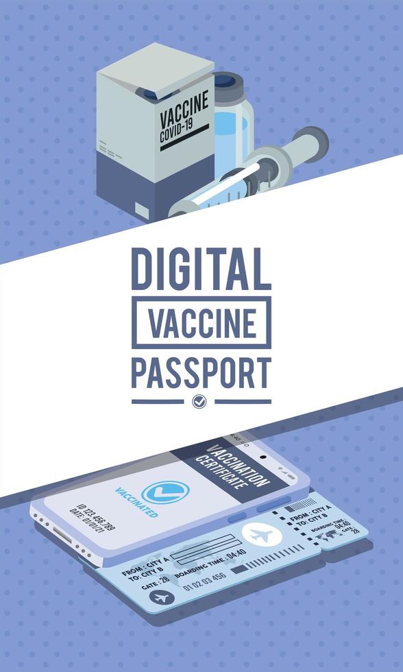 digital vaccine passport vector