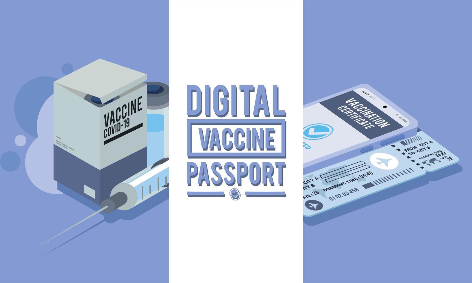 digital vaccine passport isometric vector