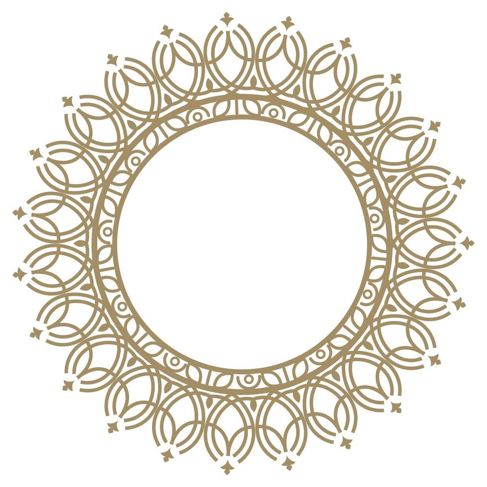 golden circular frame vector