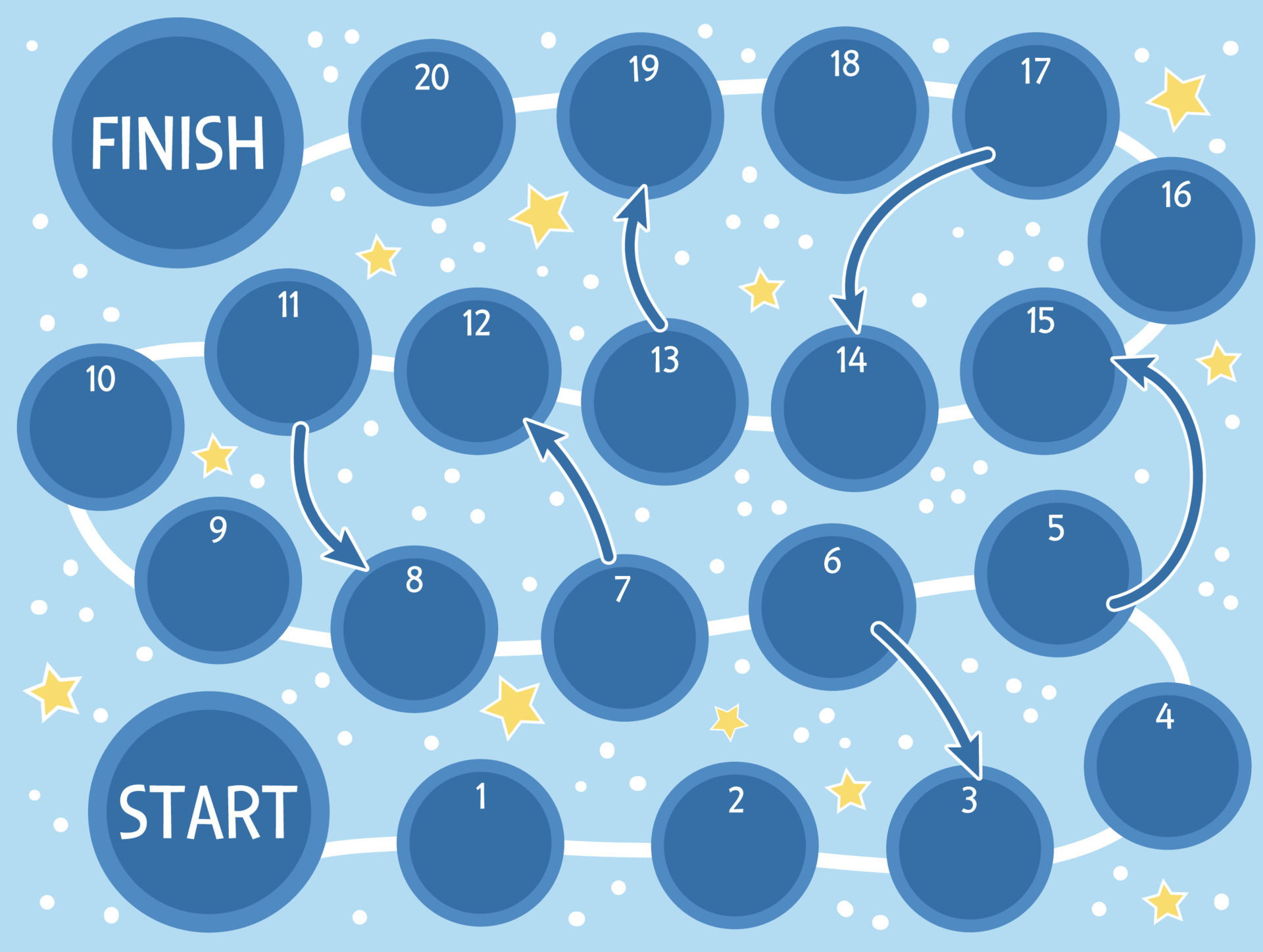 Vector boardgame template. Blank black and white board game isolated on