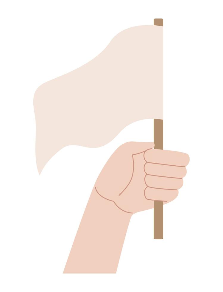 hand with peace flag vector