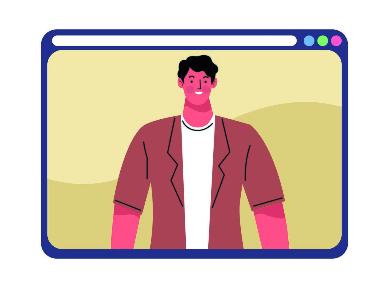 man in website template vector