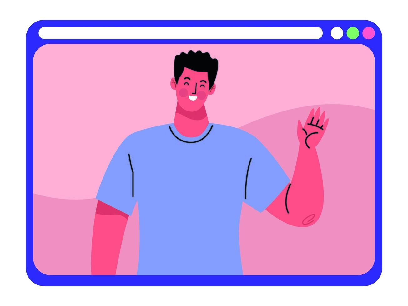 man in webpage template vector