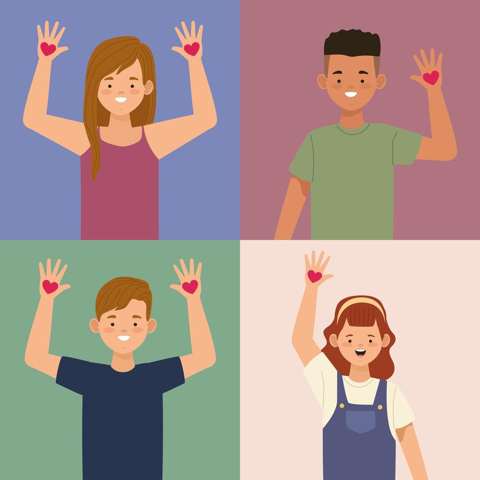 four human rights activists vector