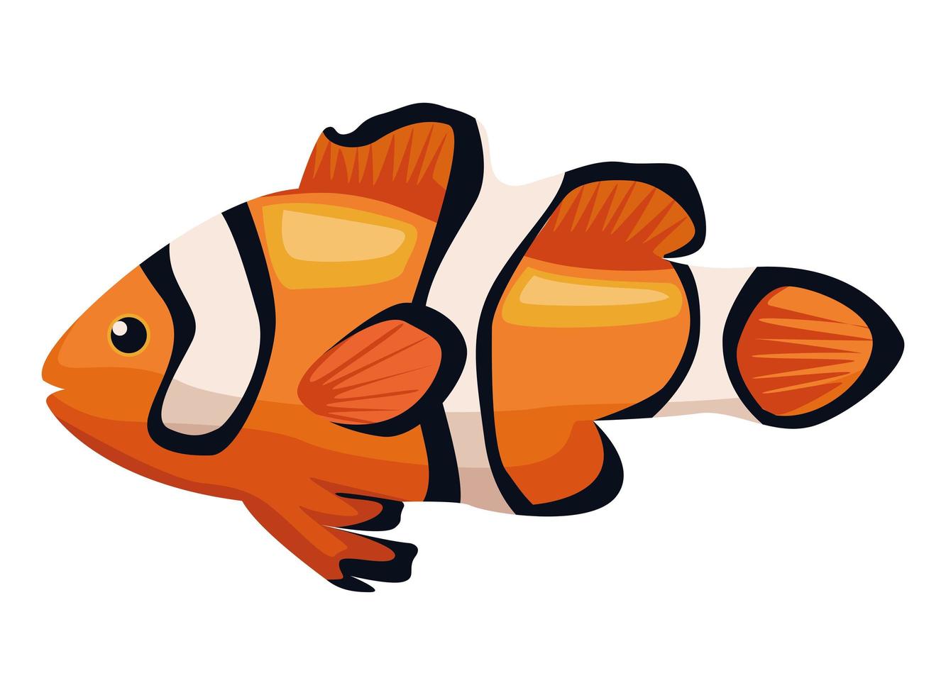 clown fish sealife animal vector