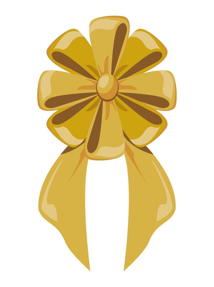 golden bow elegant vector