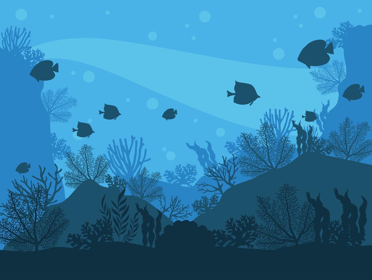 beautiful sealife scene vector