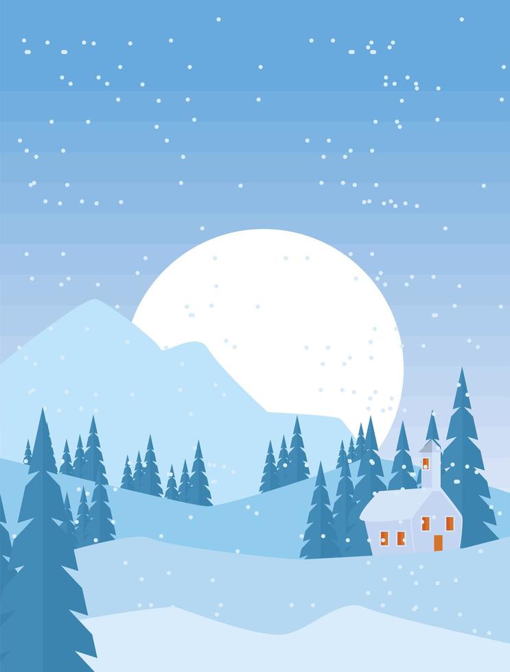 winter snowscape scene vector