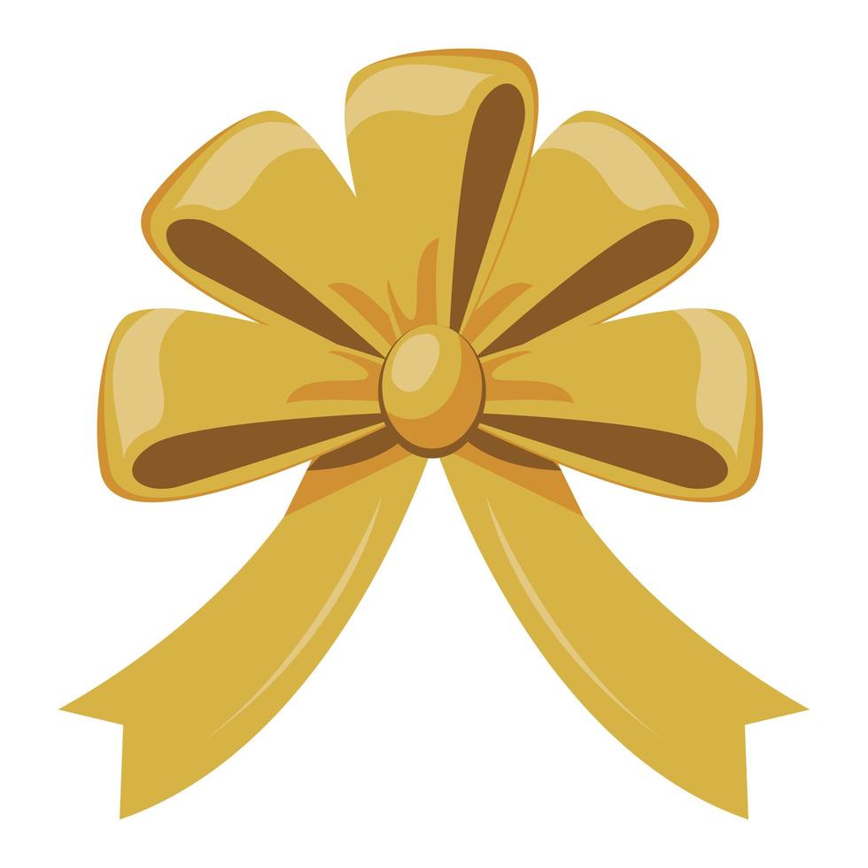 golden bow ribbon vector