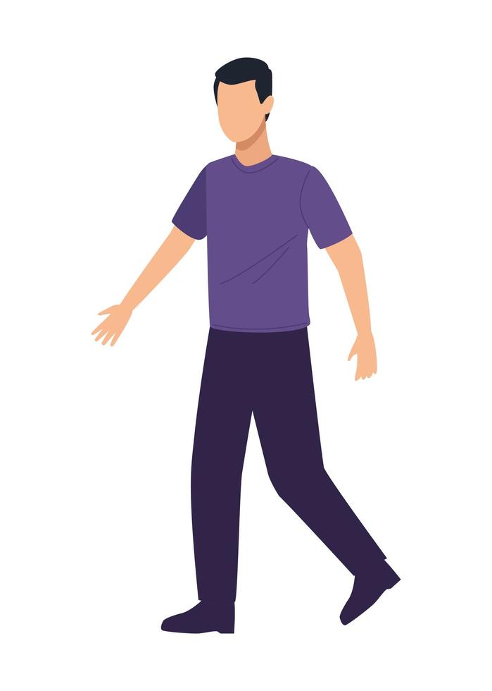 young man walking vector