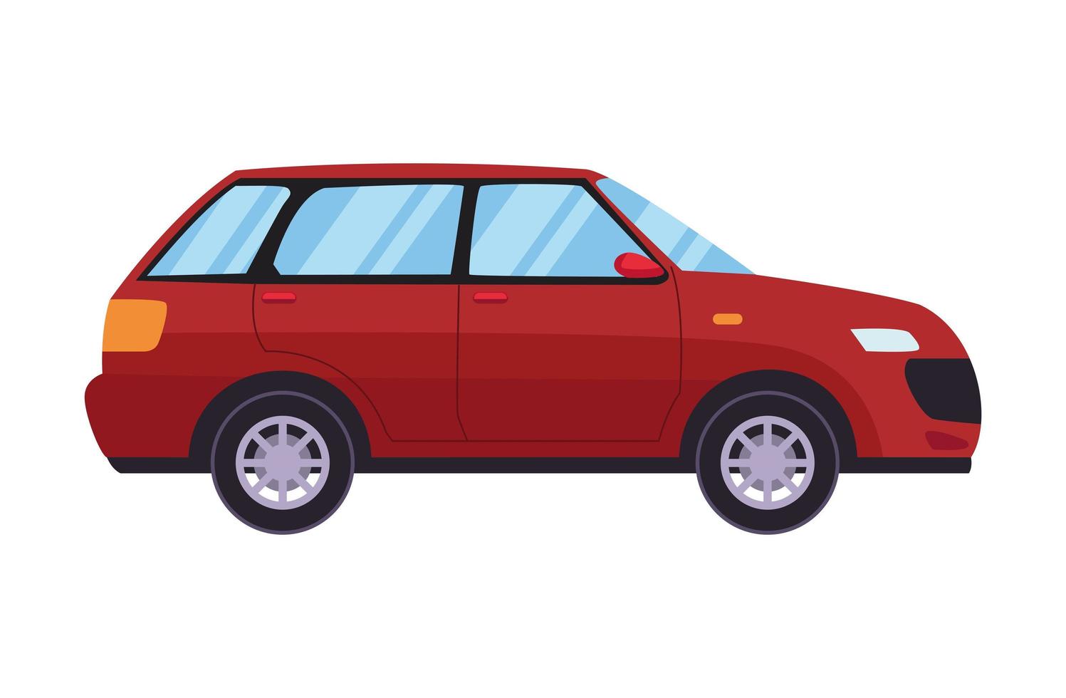 red sedan car vector