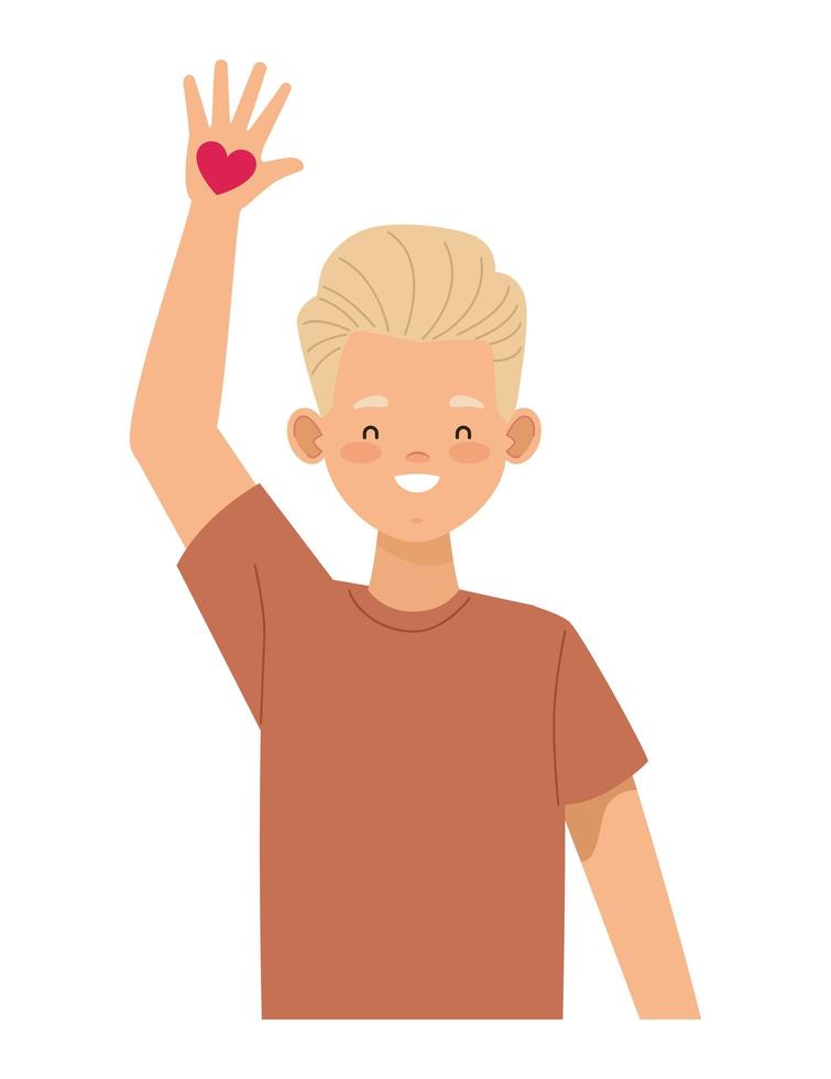 boy with heart vector