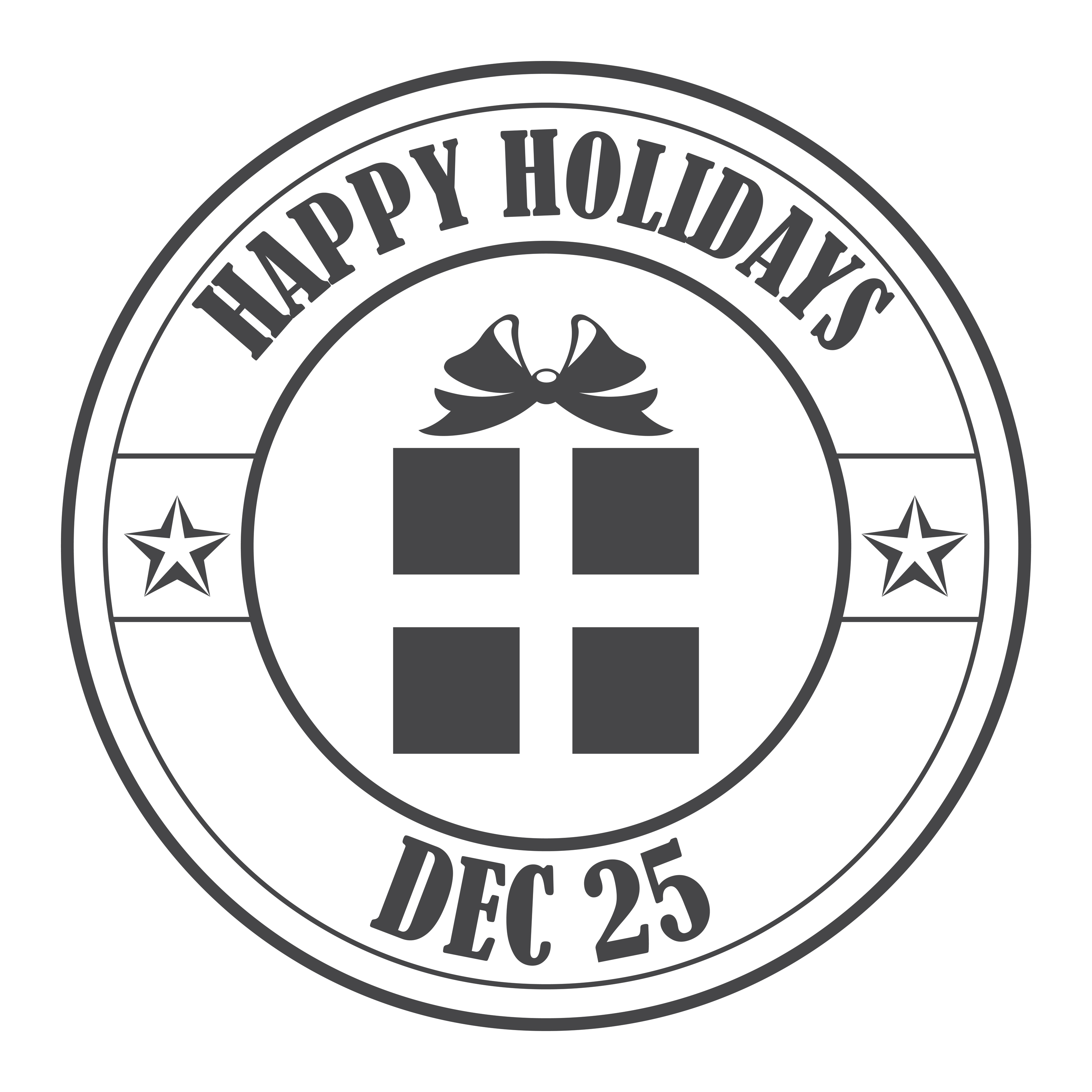 christmas seal with gift 4713840 Vector Art at Vecteezy