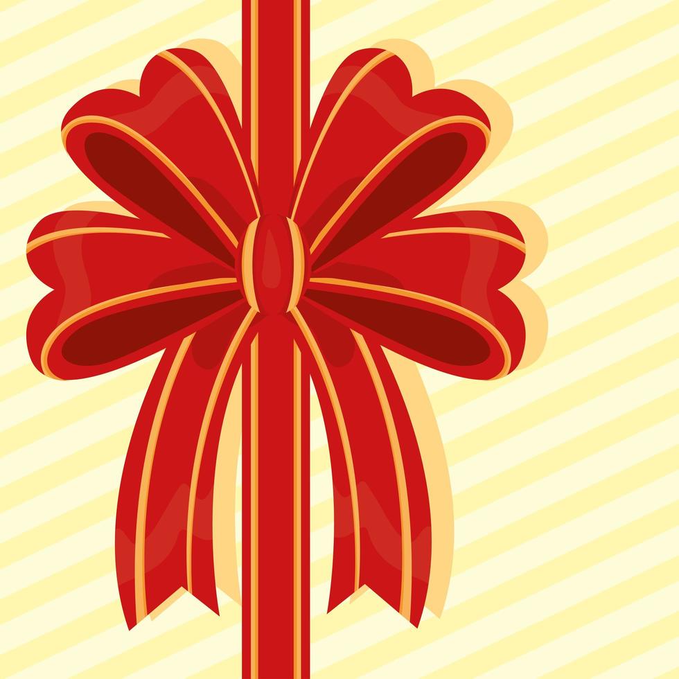 bow in yellow background vector